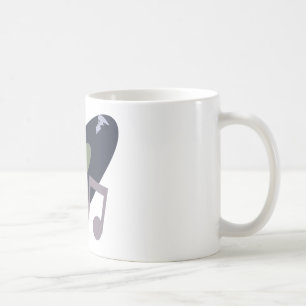 レトロ音楽記録及びノートのオリジナル色 コーヒーマグカップ