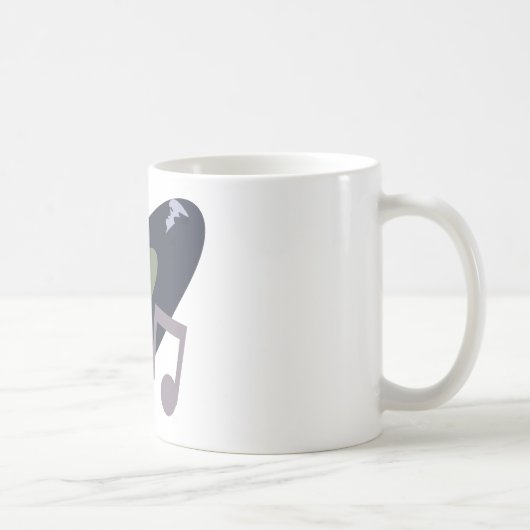 レトロ音楽記録及びノートのオリジナル色 コーヒーマグカップ (右)