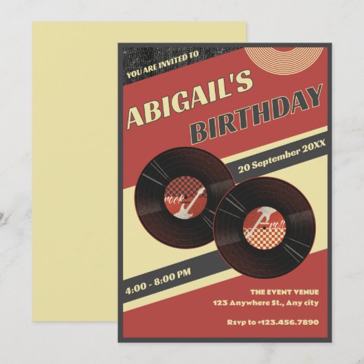 レトロ音楽 招待状 (正面/裏面)