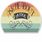 レトロ頼の夕日が私の犬 シール (正面)