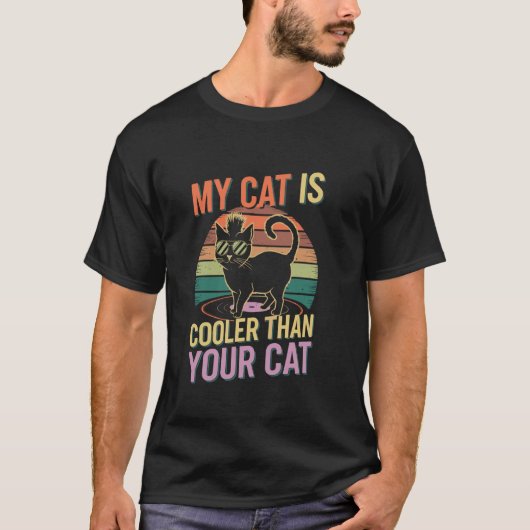 レトロ風あなたの猫よりクールな猫 Tシャツ (正面)