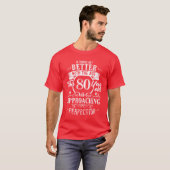 レトロ風おもしろ80歳の誕生日デザイン Tシャツ (正面フル)