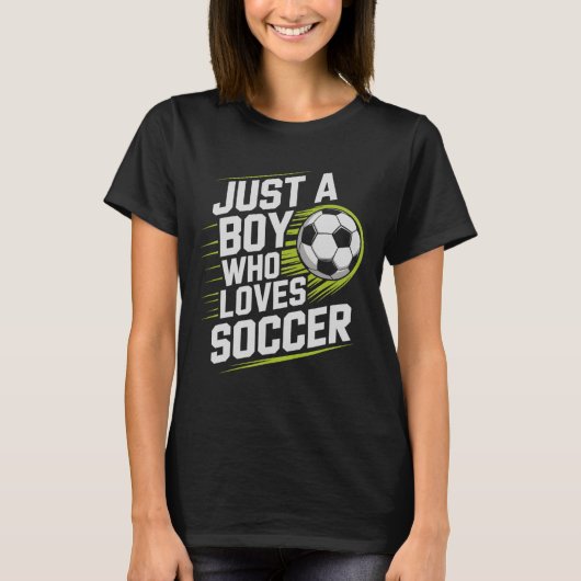 レトロ風ただのサッカー好き少年 キーパー Tシャツ (正面)