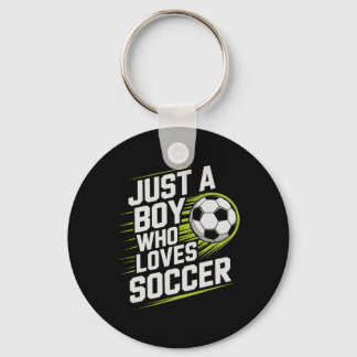 レトロ風ただのサッカー好き男子 サッカー ゴールキーパー キーホルダー