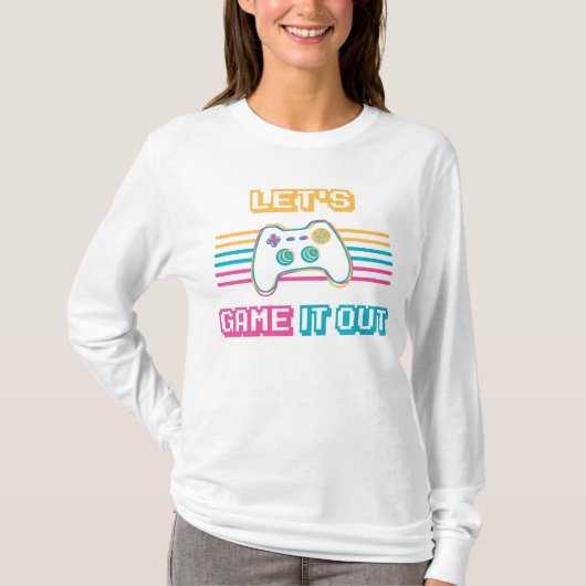 レトロ風でゲームを楽しもう Tシャツ (正面)