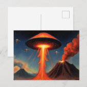 レトロ風のSF宇宙船ポストカード ポストカード (正面/裏面)
