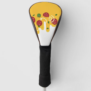 レトロ風ふわっとピザチーズケトジェニックパーティー ゴルフヘッドカバー