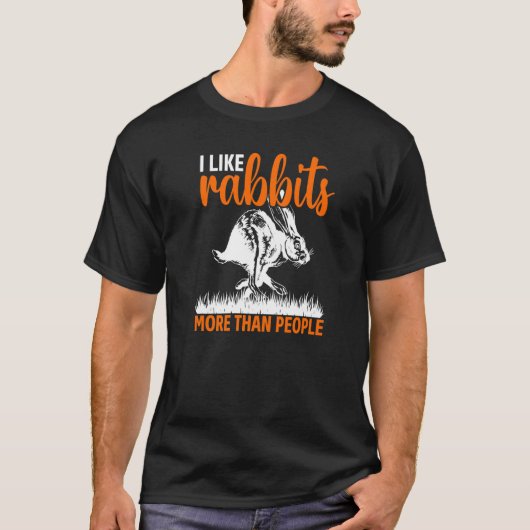 レトロ風ウサギのニンジン Tシャツ (正面)