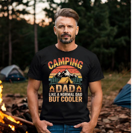 レトロ風キャンプ好きパパ 普通のパパよりクールなキャンプ好きパパ Tシャツ