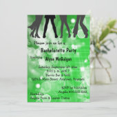 レトロ風グリーンの独身最後のパーティー招待状 招待状 (スタンド正面)