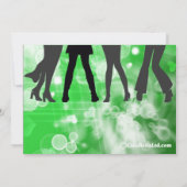 レトロ風グリーンの独身最後のパーティー招待状 招待状 (裏面)