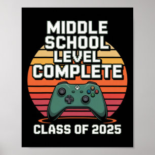 レトロ風ゲーマー卒業 2025年卒 キッズ ポスター