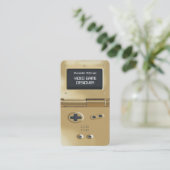 レトロ風ゲーミング コンソール ゲームデザイナー 名刺 (スタンド正面)