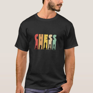 レトロ風チェス、チェックメイト、チェスクラブ ボード Tシャツ