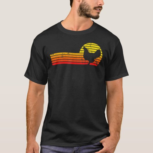 レトロ風ニワトリ農家ヴィンテージ農場の動物 Tシャツ (正面)