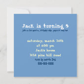 レトロ風バルーン少年写真誕生日招待状 招待状 (裏面)