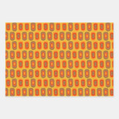 レトロ風パターン ラッピングペーパーシート (正面3)