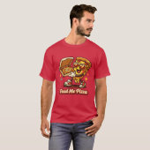 レトロ風ピザの面白いTシャツ Tシャツ (正面フル)