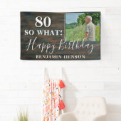 レトロ風ファニー80 So What 80歳の誕生日パーティー写真 横断幕 (インサイチュ)