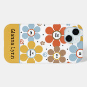 レトロ風フラワーパワーモノグラム Case-Mate iPhoneケース (裏面 (横))