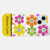 レトロ風フラワーフラワーパワーモノグラム Case-Mate iPhoneケース (裏面 (横))