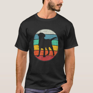 レトロ風ラブラドール・レトリバー ラブ・ドッグ 男女兼用 Tシャツ