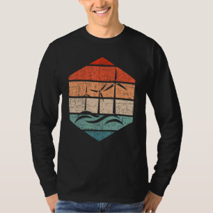 レトロ風力タービンタワー技術者の再生可能なEner Tシャツ