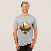 レトロ風力タービンマウンテンTシャツ - 70年代自然 トライブレンドTシャツ (正面全面)