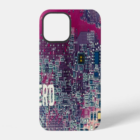 レトロ風回路基板デザイン iPhoneケース (裏面)