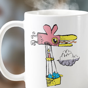 レトロ風変わり鳥ホットエアバルーン コーヒーマグカップ