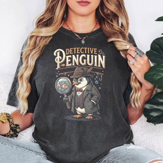 レトロ風探偵ペンギン Tシャツ