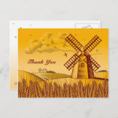 レトロ風車 ポストカード (正面/裏面)