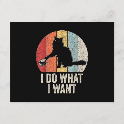 レトロ風 したいこと猫Tシャツ ネコ好き 猫飼い主 ギ エンクロージャーカード (正面)