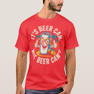 レトロ風 ビール缶 ビールは飲めるがビールは飲めない おもしろ パーティ ドリ Tシャツ