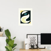 レトロ風：モダン抽象芸術流 ポスター (ホームオフィス)