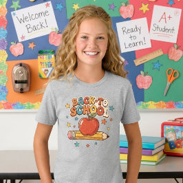 レトロ風。学校へ戻ろう。キュート。可愛い。 Tシャツ