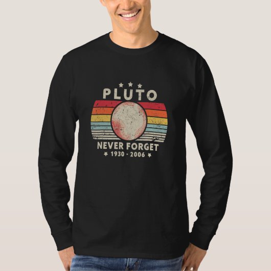 レトロ風 宇宙科学 冥王星を忘れない Tシャツ (正面)