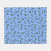 レトロ飛んでいるのグラフィッククリップパターン フリースブランケット (正面(横))