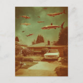 レトロ飛んでいるザメ ポストカード (正面)