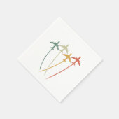 レトロ飛んでいるヴィンテージ機空飛 スタンダードカクテルナプキン (角)