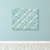 レトロ飛行機のパターンを引き伸ばしキャンバス印刷 キャンバスプリント (インサイチュ (ウッドフロア))