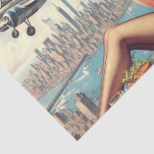 レトロ飛行機のピンアップイラストレーション 薄葉紙 (詳細)