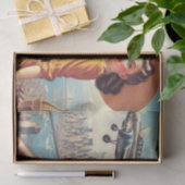 レトロ飛行機のピンアップイラストレーション 薄葉紙 (ギフト)