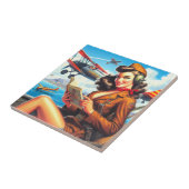 レトロ飛行機のピンアップ タイル (側面)