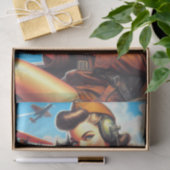 レトロ飛行機のピンアップ 薄葉紙 (ギフト)