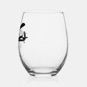 レトロ飛行機シルエット航空機カスタムテキスト ステムなしワイングラス (左)