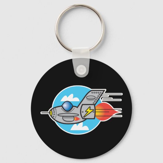 レトロ飛行機ジェット キーホルダー (正面)