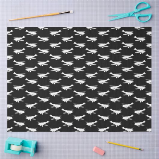 レトロ飛行機デザインアンティーク飛行機芸術航空 薄葉紙 (クラフト)