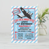 レトロ飛行機バースデーパーティ招待状 招待状 (スタンド正面)