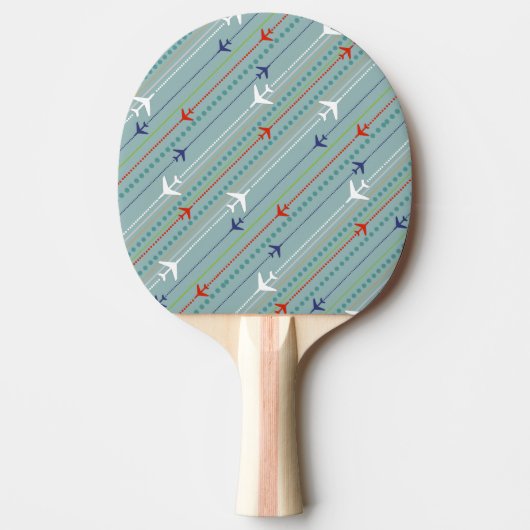 レトロ飛行機パターン卓球ラケット 卓球ラケット (正面)